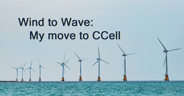 Wind to Wave: My move to CCell. Of shore wind tubines on a calm sea.