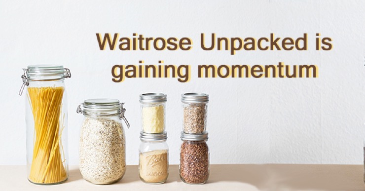 Waitrose Unpacked is gaining momentum. Pasta, pulses and beans are now sold packaging free asp part of a zero waste trial.