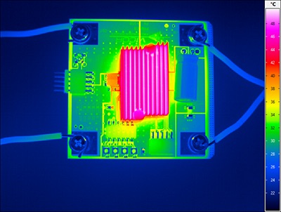 Thermal image of power regulation chip