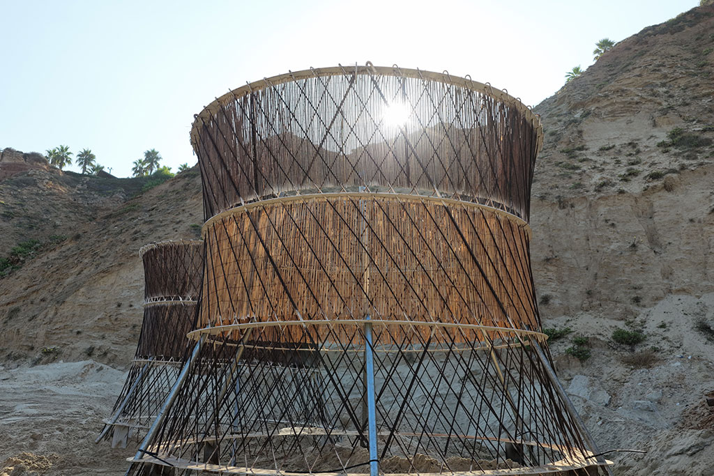 Hyperboloid Reef on the shore.