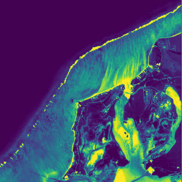 Satellite-derived map of the seabed and shallows